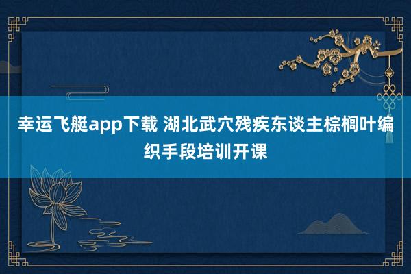 幸运飞艇app下载 湖北武穴残疾东谈主棕榈叶编织手段培训开课